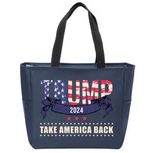 Trump 2024 Take America Back Election Zip Tote Bag