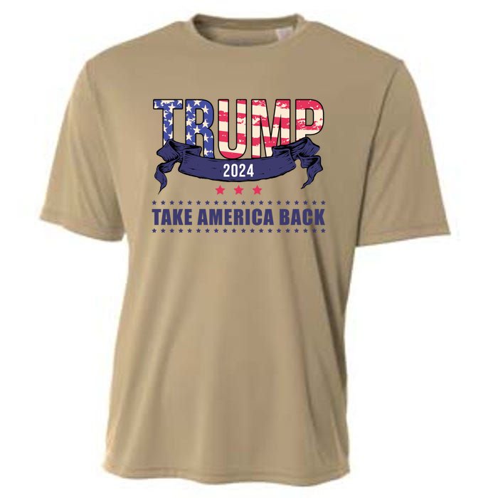 Trump 2024 Take America Back Election Cooling Performance Crew T-Shirt