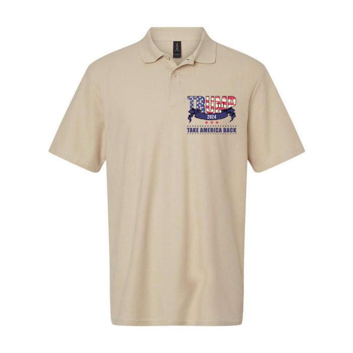 Trump 2024 Take America Back Election Softstyle Adult Sport Polo