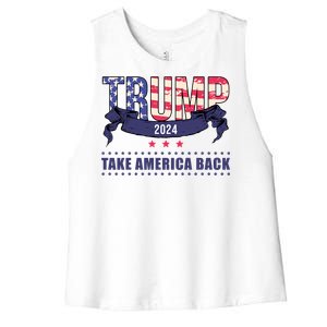 Trump 2024 Take America Back Election Women's Racerback Cropped Tank