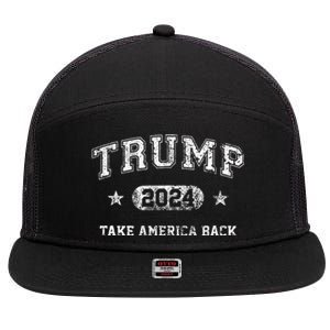 Trump 2024 Take America Back 7 Panel Mesh Trucker Snapback Hat