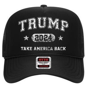 Trump 2024 Take America Back High Crown Mesh Back Trucker Hat