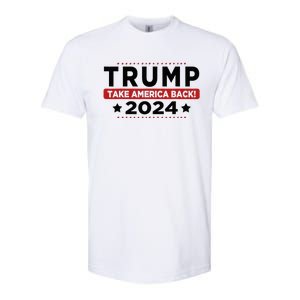 Trump 2024 Take America Back American Flag Trump 2024 Softstyle CVC T-Shirt