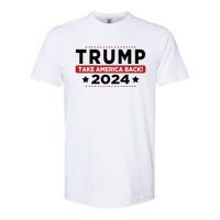 Trump 2024 Take America Back American Flag Trump 2024 Softstyle CVC T-Shirt