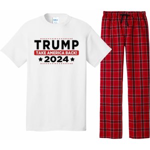 Trump 2024 Take America Back American Flag Trump 2024 Pajama Set