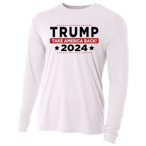 Trump 2024 Take America Back American Flag Trump 2024 Cooling Performance Long Sleeve Crew