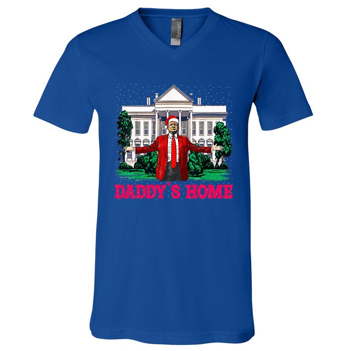 Trump 2024 Take America Back Daddys Home Christmas V-Neck T-Shirt