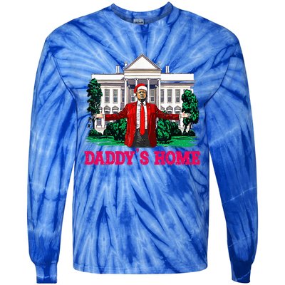 Trump 2024 Take America Back Daddys Home Christmas Tie-Dye Long Sleeve Shirt