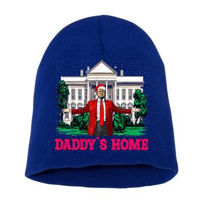 Trump 2024 Take America Back Daddys Home Christmas Short Acrylic Beanie