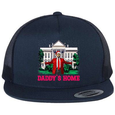 Trump 2024 Take America Back Daddys Home Christmas Flat Bill Trucker Hat