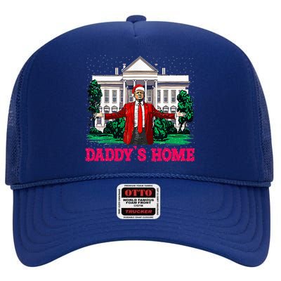 Trump 2024 Take America Back Daddys Home Christmas High Crown Mesh Back Trucker Hat