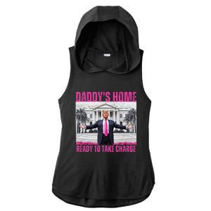 Trump 2024 Take America Back DaddyS Home Ladies PosiCharge Tri-Blend Wicking Draft Hoodie Tank