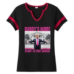 Trump 2024 Take America Back DaddyS Home Ladies Halftime Notch Neck Tee