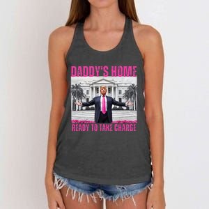 Trump 2024 Take America Back DaddyS Home Women's Knotted Racerback Tank