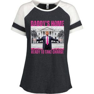 Trump 2024 Take America Back DaddyS Home Enza Ladies Jersey Colorblock Tee