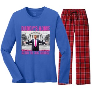 Trump 2024 Take America Back DaddyS Home Women's Long Sleeve Flannel Pajama Set 