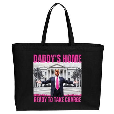 Trump 2024 Take America Back DaddyS Home Cotton Canvas Jumbo Tote