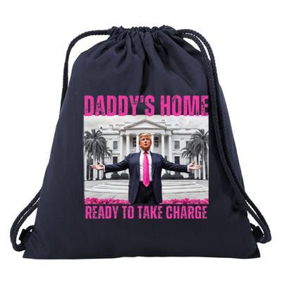 Trump 2024 Take America Back DaddyS Home Drawstring Bag