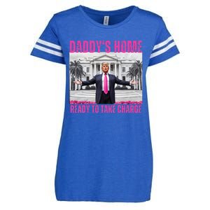 Trump 2024 Take America Back DaddyS Home Enza Ladies Jersey Football T-Shirt