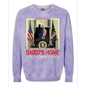 Trump 2024 Take America Back DaddyS Home Trump 2024 Colorblast Crewneck Sweatshirt