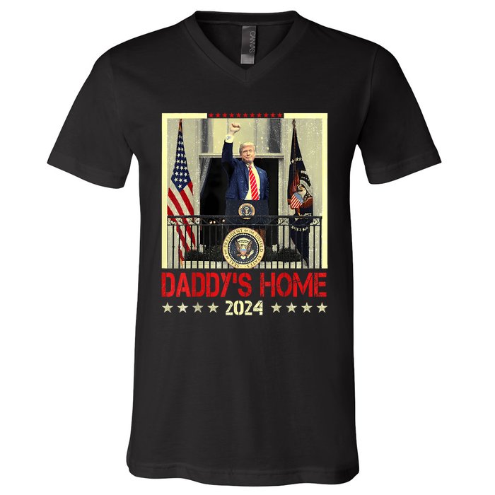 Trump 2024 Take America Back DaddyS Home Trump 2024 V-Neck T-Shirt