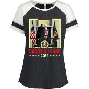 Trump 2024 Take America Back DaddyS Home Trump 2024 Enza Ladies Jersey Colorblock Tee