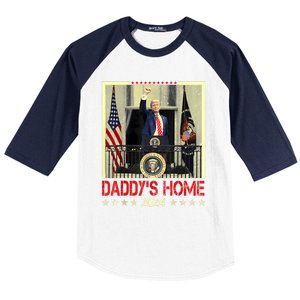 Trump 2024 Take America Back DaddyS Home Trump 2024 Baseball Sleeve Shirt