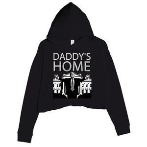 Trump 2024 Take America Back DaddyS Home Trump Crop Fleece Hoodie