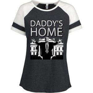 Trump 2024 Take America Back DaddyS Home Trump Enza Ladies Jersey Colorblock Tee