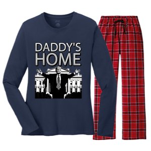 Trump 2024 Take America Back DaddyS Home Trump Women's Long Sleeve Flannel Pajama Set 