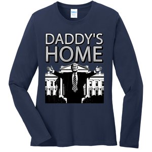 Trump 2024 Take America Back DaddyS Home Trump Ladies Long Sleeve Shirt