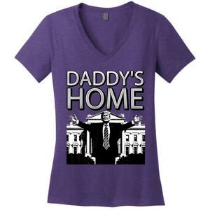 Trump 2024 Take America Back DaddyS Home Trump Women's V-Neck T-Shirt