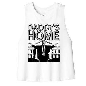 Trump 2024 Take America Back DaddyS Home Trump Women's Racerback Cropped Tank