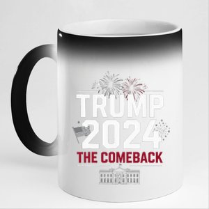 Trump 2024 The Comeback Victory Trump President Celebration 11oz Black Color Changing Mug