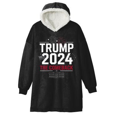 Trump 2024 The Comeback Victory Trump President Celebration Hooded Wearable Blanket