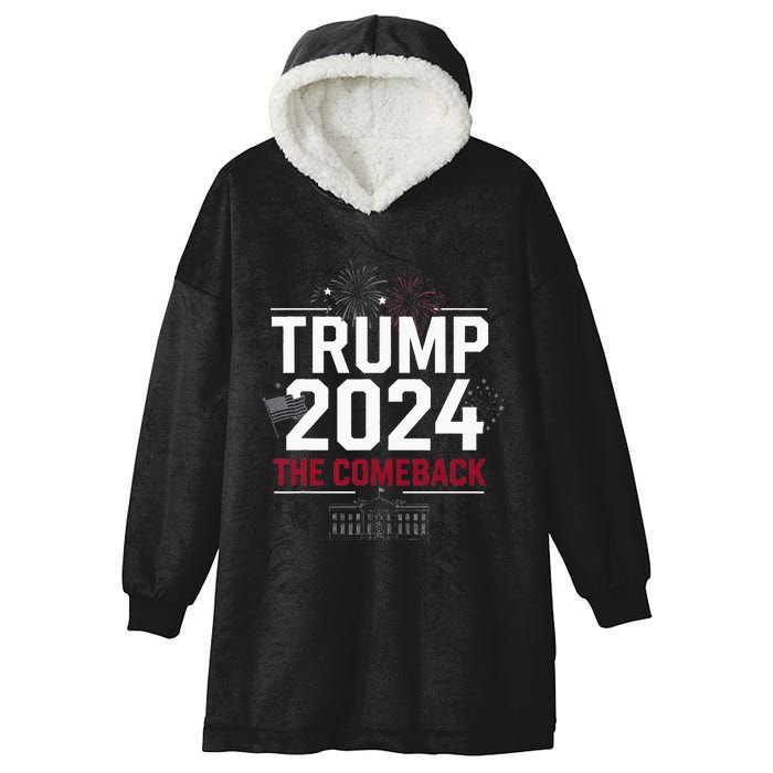 Trump 2024 The Comeback Victory Trump President Celebration Hooded Wearable Blanket