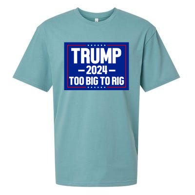 Trump 2024 Too Big To Rig Sueded Cloud Jersey T-Shirt