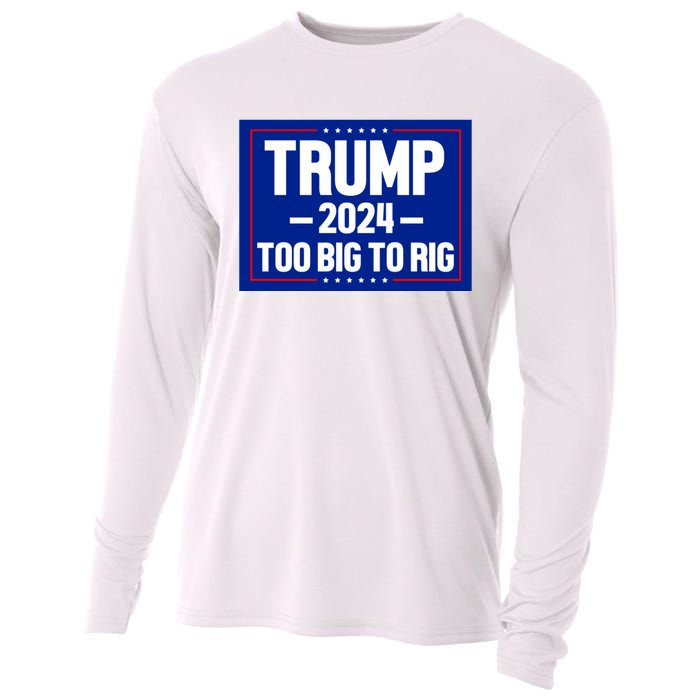 Trump 2024 Too Big To Rig Cooling Performance Long Sleeve Crew