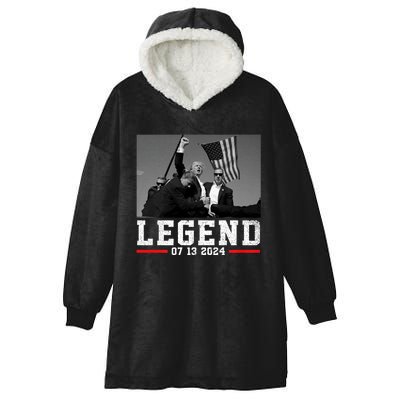 Trump 2024 Trump Shooting President Legend Hooded Wearable Blanket