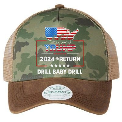 Trump 2024 The Return Drill Baby Drill Legacy Tie Dye Trucker Hat
