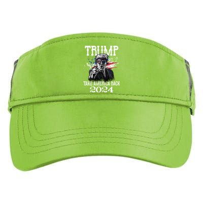 Trump 2024 Take America Back Us Flag Vintage Trump 2024 Gift Adult Drive Performance Visor