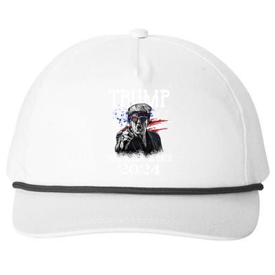 Trump 2024 Take America Back Us Flag Vintage Trump 2024 Gift Snapback Five-Panel Rope Hat