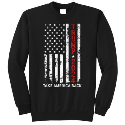 Trump 2024 Take America Back Election Patriotic Flag Sweatshirt