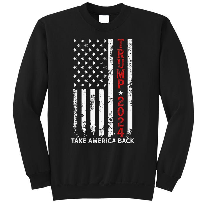 Trump 2024 Take America Back Election Patriotic Flag Sweatshirt