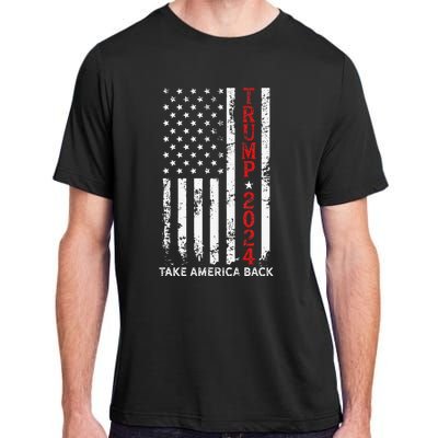 Trump 2024 Take America Back Election Patriotic Flag Adult ChromaSoft Performance T-Shirt