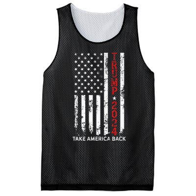 Trump 2024 Take America Back Election Patriotic Flag Mesh Reversible Basketball Jersey Tank