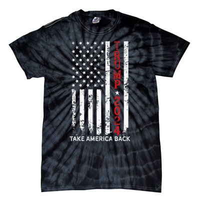 Trump 2024 Take America Back Election Patriotic Flag Tie-Dye T-Shirt