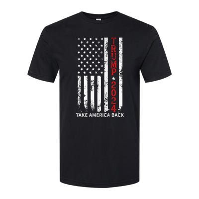 Trump 2024 Take America Back Election Patriotic Flag Softstyle CVC T-Shirt