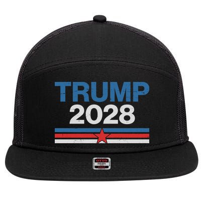 Trump 2028 7 Panel Mesh Trucker Snapback Hat
