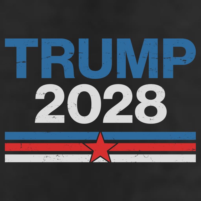 Trump 2028 7 Panel Mesh Trucker Snapback Hat